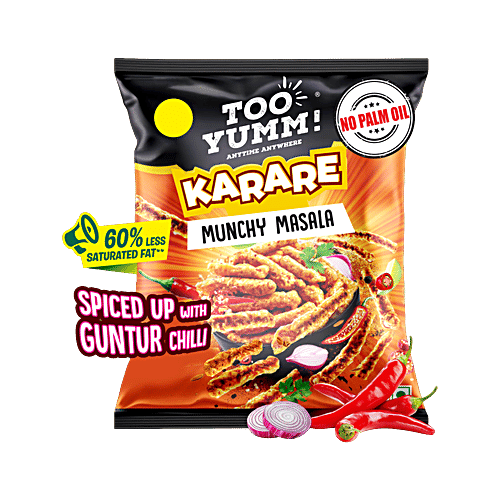 Too Yumm! Karare Munchy Masala Flavoured Baked Crisps, 70 g Zero Cholesterol