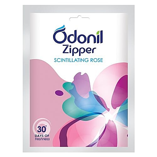 Odonil  Bathroom Air Freshener - Zipper, Scintillating Rose, 10 g  30 Days of Freshness
