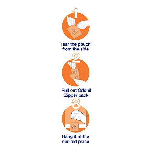 Odonil  Zipper Air Freshener - Alluring Daffodil, 10 g  30 Days of Freshness