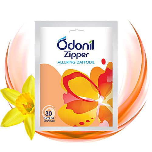 Odonil  Zipper Air Freshener - Alluring Daffodil, 10 g  30 Days of Freshness
