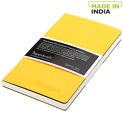 Buy Paperkraft Unruled Notebook Signature Colour Series, Yellow PU