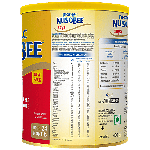 Buy Dexolac Nusobee Infant Milk Substitute with Soya Up to 24 Months