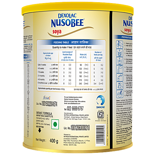 Buy Dexolac Nusobee Infant Milk Substitute with Soya Up to 24 Months