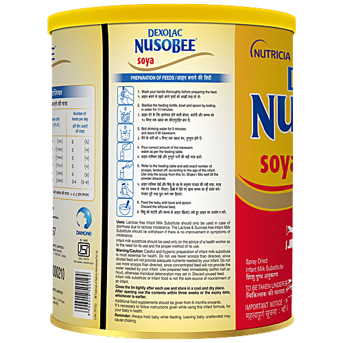 Buy Dexolac Nusobee Infant Milk Substitute with Soya Up to 24 Months