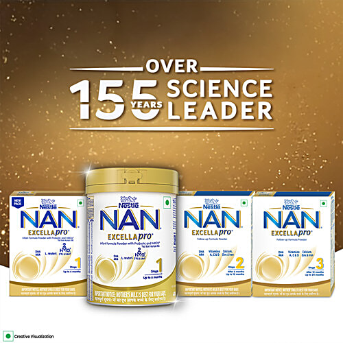 Nestlé NAN EXCELLAPRO Stage 2 Follow-Up For 6-12 Months, 400 g  DHA & ARA, Vitamins A,C&D, Source of Calcium,Zinc & Iron