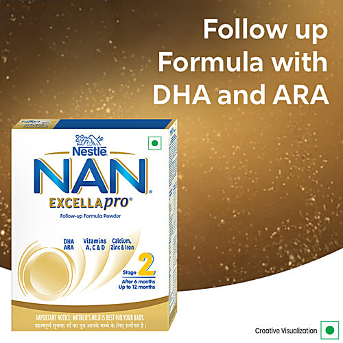 Nestlé NAN EXCELLAPRO Stage 2 Follow-Up For 6-12 Months, 400 g  DHA & ARA, Vitamins A,C&D, Source of Calcium,Zinc & Iron