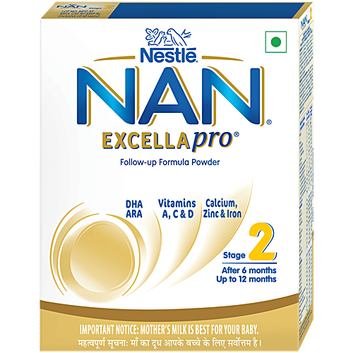 Nestlé NAN EXCELLAPRO Stage 2 Follow-Up For 6-12 Months, 400 g  DHA & ARA, Vitamins A,C&D, Source of Calcium,Zinc & Iron