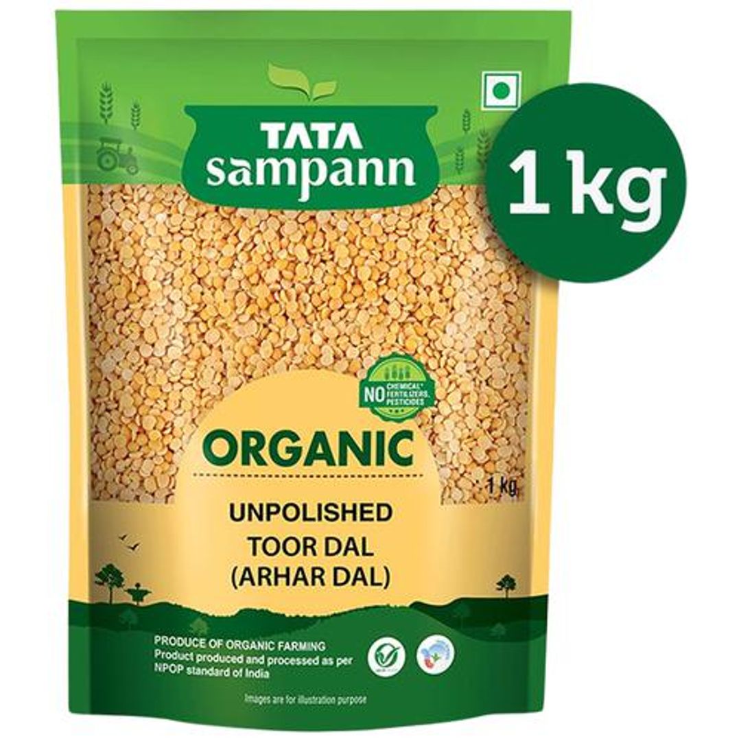 Tata Sampann Organic Toor Dal/Togari Bele, 1 kg 