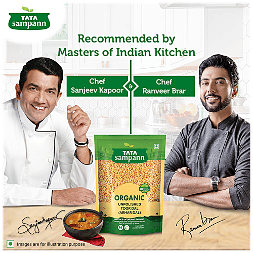 Tata Sampann Organic Toor Dal/Togari Bele, 500 g  No Chemicals, No Fertilizers, No Pesticides