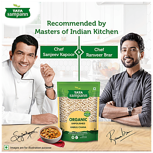 Tata Sampann Organic Unpolished Kabuli Chana, 500 g  No Chemicals, No Fertilizers, No Pesticides