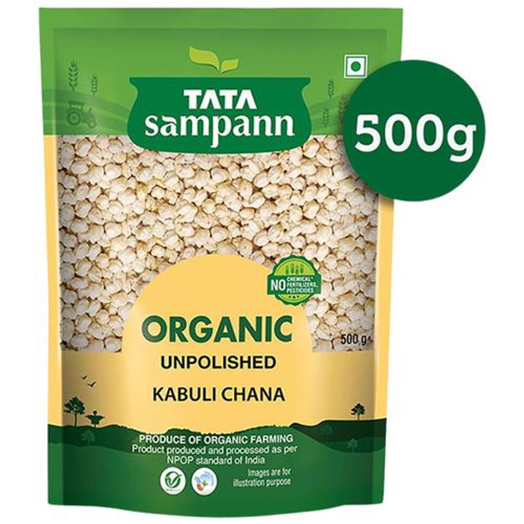 Tata Sampann OrganicÂ Kabuli Chana/Kabuli Kadale, 500 g 