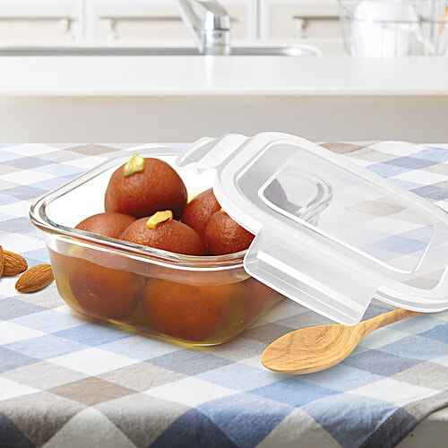 Treo Glass Square Store Fresh Storage Container, 300 ml  100% Food & Refrigerator Safe