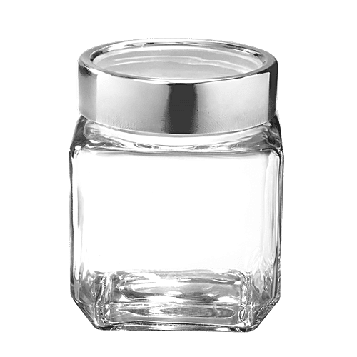 Treo Cube Storage Glass Jar, 580 ml  