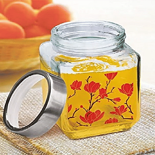 Treo Cube Storage Glass Jar, 580 ml  