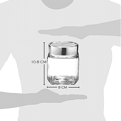 Treo Cube Storage Glass Jar, 580 ml  
