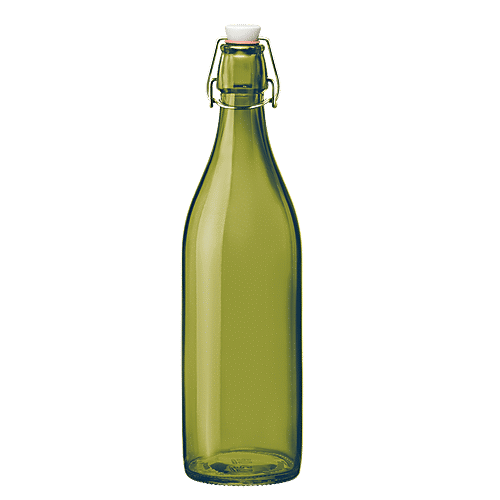 Treo Spray Glass Water Bottle With Cork - Green, 1 L  100% Leak Proof, Dishwasher Safe
