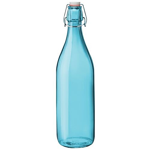 Treo Spray Glass Water Bottle With Cork - Light Blue, 1 L  