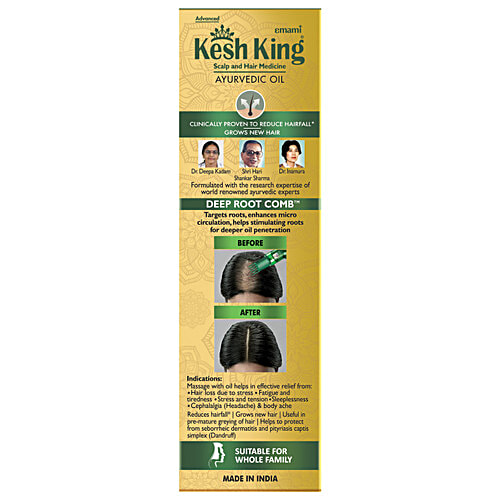 Kesh King Ayurvedic Hair Oil For New Hair Growth, Reduces Hairfall, Suitable For Men & Women, 200 ml Bottle Contains 21 Ayurvedic Herbs, With Bhringraja, Amla, Brahmi & 21 Natural Ingredients