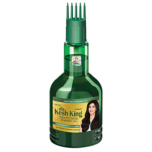 Kesh King Ayurvedic Hair Oil For New Hair Growth, Reduces Hairfall, Suitable For Men & Women, 200 ml Bottle Contains 21 Ayurvedic Herbs, With Bhringraja, Amla, Brahmi & 21 Natural Ingredients