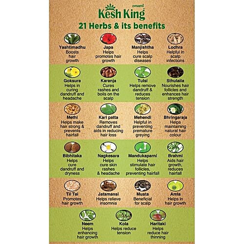 Kesh King Ayurvedic Hair Oil For New Hair Growth, Reduces Hairfall, Suitable For Men & Women, 100 ml Bottle Contains 21 Ayurvedic Herbs, With Bhringraja, Amla, Brahmi & 21 Natural Ingredients