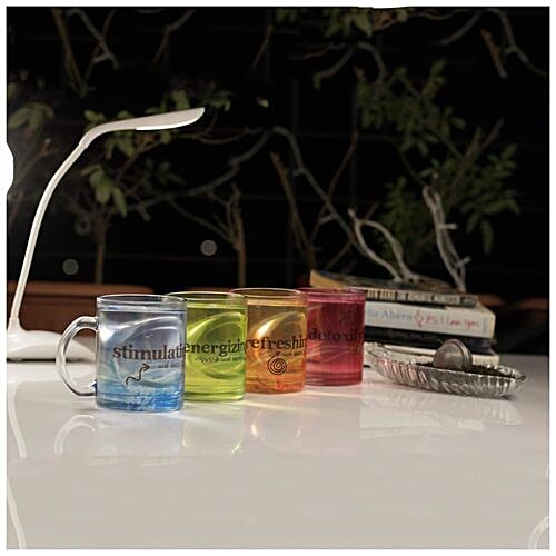 Hot Muggs Green Tea Mugs - Multicolour, 350 ml Set of 4 