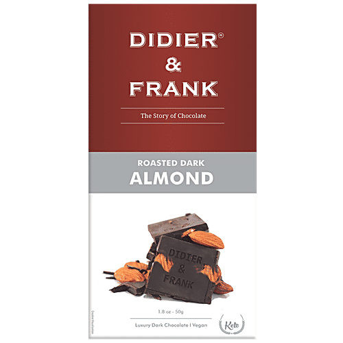Didier & Frank Roasted Dark Almond Chocolate - Rich Taste & Flavour, 50 g Zero Trans Fat