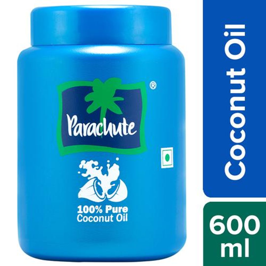 Parachute  Coconut Oil - 100% Pure, 600 ml Easy Jar
