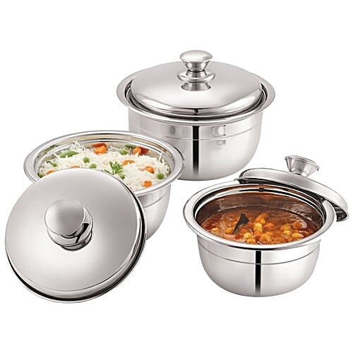 Buy Neelam Serveware/Handi Set with Lid 1000ml + 1500ml + 2000ml