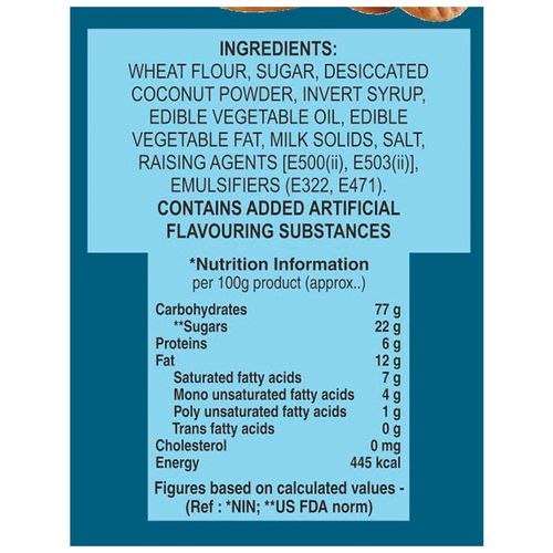 Sunder Super Coconut Biscuit, 400 g  Zero Trans Fatty Acids, Zero Cholesterol