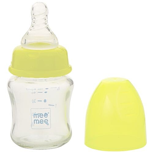 Mee Mee Premium Glass Feeding Bottle - Green, 50 ml  