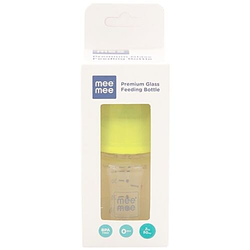 Mee Mee Premium Glass Feeding Bottle - Green, 50 ml  