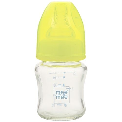 Mee Mee Premium Glass Feeding Bottle - Green, 50 ml  