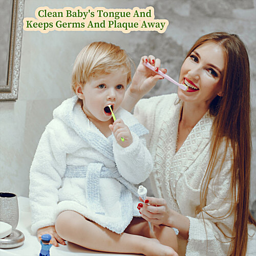 Mee Mee Tender Tongue Cleaner Brush - Green, 1 pc  BPA Free, Safe & Gentle