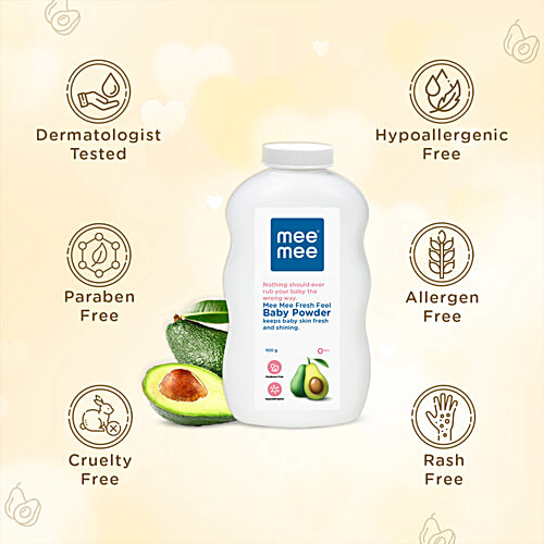 Mee Mee Fresh Feel Baby Powder, 100 g  Paraben Free & Hypoallergenic