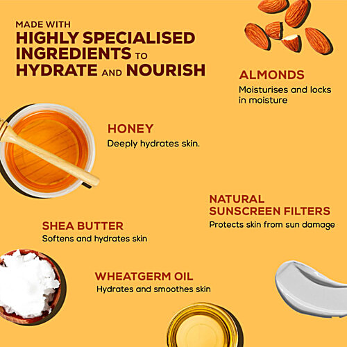 Joy Honey & Almonds Advanced Nourishing Body Lotion - With Wheatgerm Oil & Natural Screen, Deep Nourishment, 500 ml  Deep Nourishment