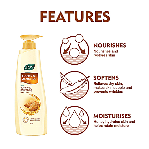 Buy Joy Honey & Almonds Advanced Nourishing Body Lotion With Wheatgerm Oil & Natural Screen