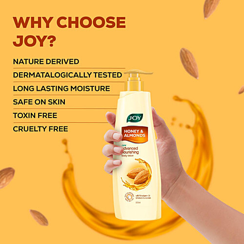 Joy Honey & Almonds Advanced Nourishing Body Lotion - With Wheatgerm Oil & Natural Screen, Deep Nourishment, 500 ml  Deep Nourishment