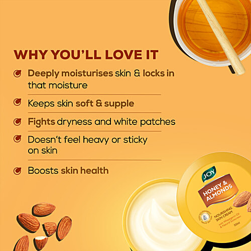 Joy Honey & Almonds Nourishing Skin Cream - With Wheatgerm Oil & Natural Screen, 500 ml  Deep Nourishment