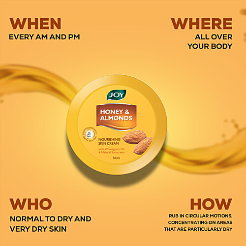 Joy Honey & Almonds Nourishing Skin Cream - With Wheatgerm Oil & Natural Screen, 500 ml  Deep Nourishment