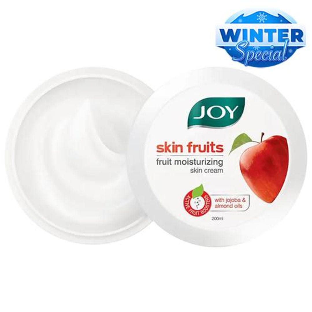 Joy Skin Fruits Moisturizing Skin Cream - With Jojoba & Almond Oils, Active Fruit Boosters, 200 ml 