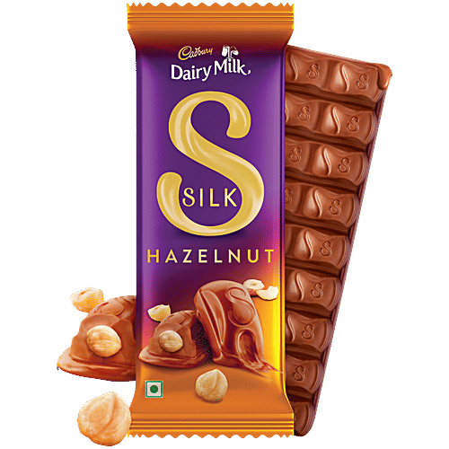 Cadbury Dairy Milk Silk Hazelnut Chocolate Bar, 134 g Sustainably Sourced Cocoa, Perfect Gift for Your Loved Ones, Delectable combination of Smooth/Velvety chocolate and crunch of Turkish hazelnuts