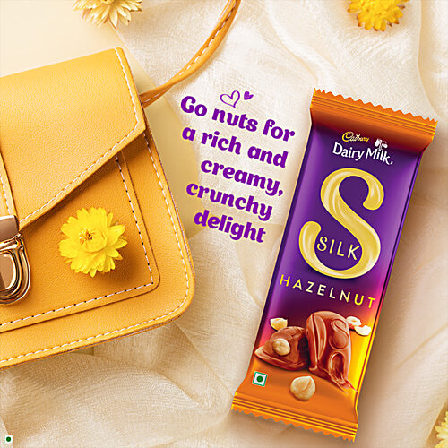 Cadbury Dairy Milk Silk Hazelnut Chocolate Bar, 54 g Sustainably Sourced Cocoa, Perfect Gift for Your Loved Ones, Delectable combination of Smooth/Velvety chocolate and crunch of Turkish hazelnuts