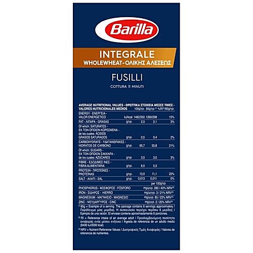 Barilla Integrale - Whole Wheat Fusilli, 500 g  