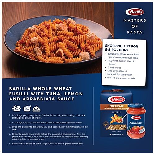 Barilla Integrale - Whole Wheat Fusilli, 500 g  