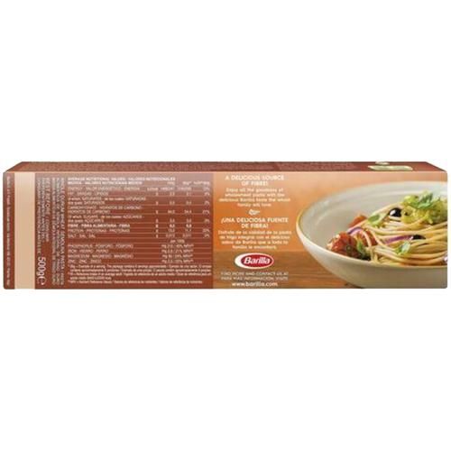 Barilla Integrale Whole Wheat Pasta - Spaghetti n.5, 500 g Carton Natural Fibre Source