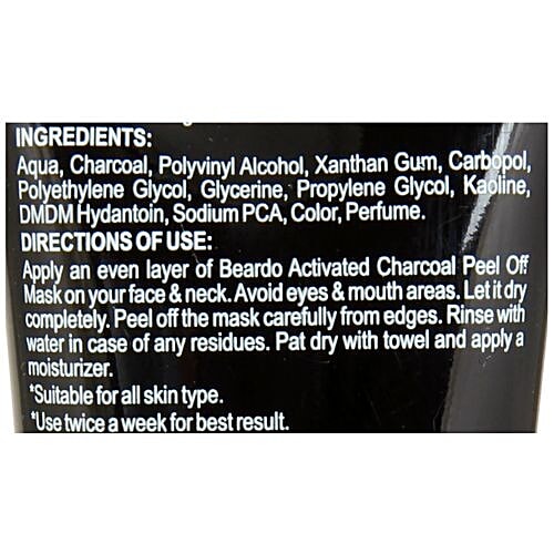 Beardo Activated Charcoal Peel Off Mask, 100 g  