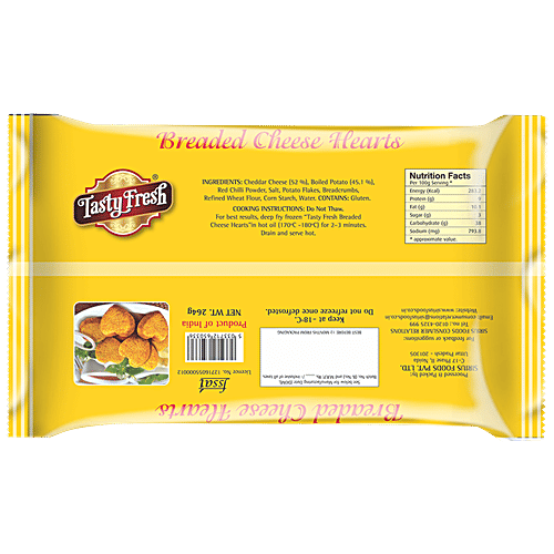 Tasty Fresh Breaded Cheese Heart, 245 g  