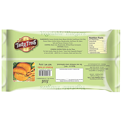 Tasty Fresh Vegetable Burger, 227 g  