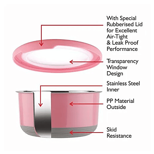 Joyo Steel Fusion Food Storage Stainless Steel Container - Assorted, 725 ml (Set of 2) Airtight & Leak Proof Performance