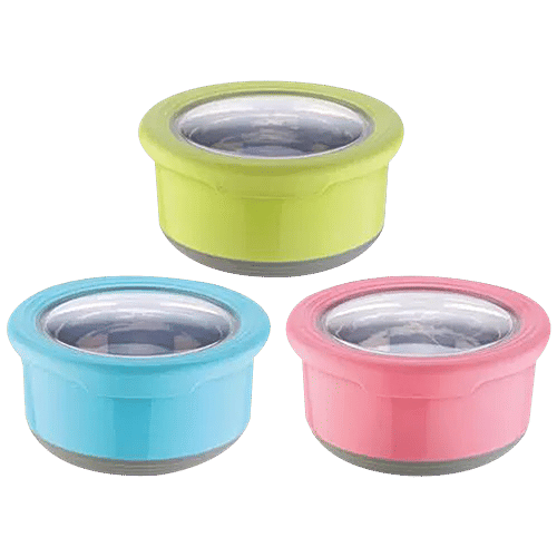 Joyo Steel Fusion Food Storage Stainless Steel Container - Assorted, 725 ml (Set of 2) Airtight & Leak Proof Performance